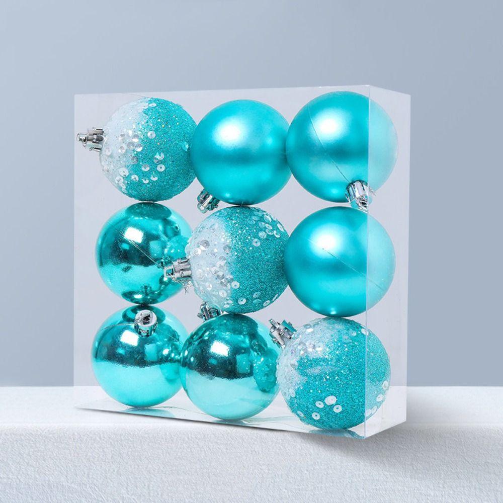 9pcs Creative Christmas Ball Set 6cm Hanging Ornament DIY Supplies Christmas Tree Pendant  Room