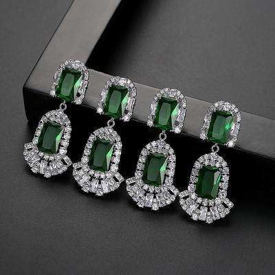 Caoshi Trendy Edle Party-Ohrringe für Damen, brillanter Zirkonia-Kristallschmuck für Hochzeiten, wunderschönes Geschenk für Jubiläumszeremonien