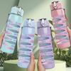 1PC Fish Scale Water Repeat Pattern Print 750ml Color Plastic Sports Water Bottle Leakproof Flip Straw Lid Suitable for Sports Office Home Use