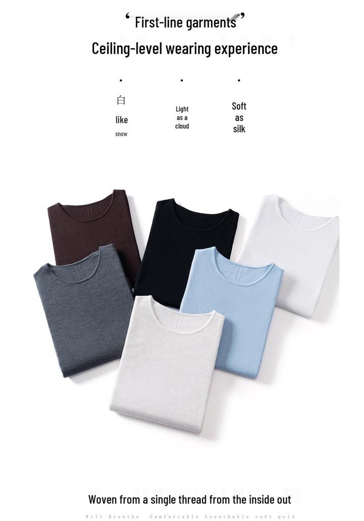 Premium Slim-Fit 100% Pure Wool Women's Round Neck Knit Sweater - Perfect for Autumn and Winter 