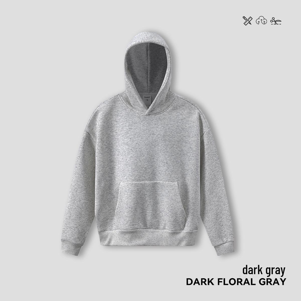 Men s Heavyweight 500G Fleece-Lined Hoodie: Warm, Thick, Plain Color, Boxy Fit XX-Large