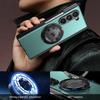 Aluminum Alloy Plate PC Back Cover Z Fold 7 Phone Case with 360° Rotatable Magnet Metal Bracket for Galaxy Z Fold 7/6/5/4