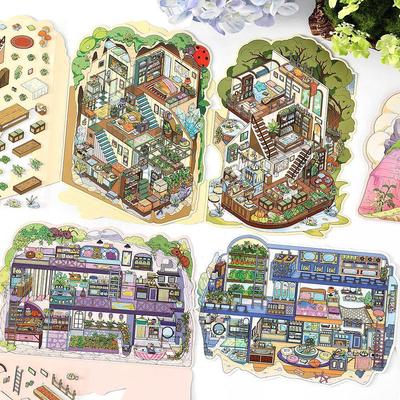 Infeel.Me 2.5D Scenery Stickers - My Little House Series: Episode 7 Miniature Houses Craft Fun