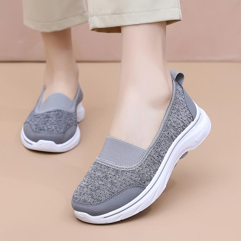 Fashion 2025 Summer New Women's Casual Shoes Summer Breathable Mesh Flat Shoes Women's Comfortable and Lightweight Thick-Soled