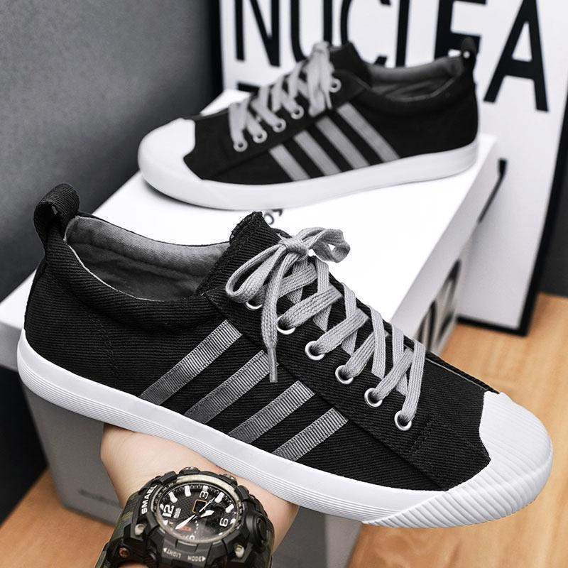 Summer Men Canvas Shoes Breathable Casual Low-Top Sneakers Soft Sole Flat Shoes Trendy Sports Footwear for Teens Boys