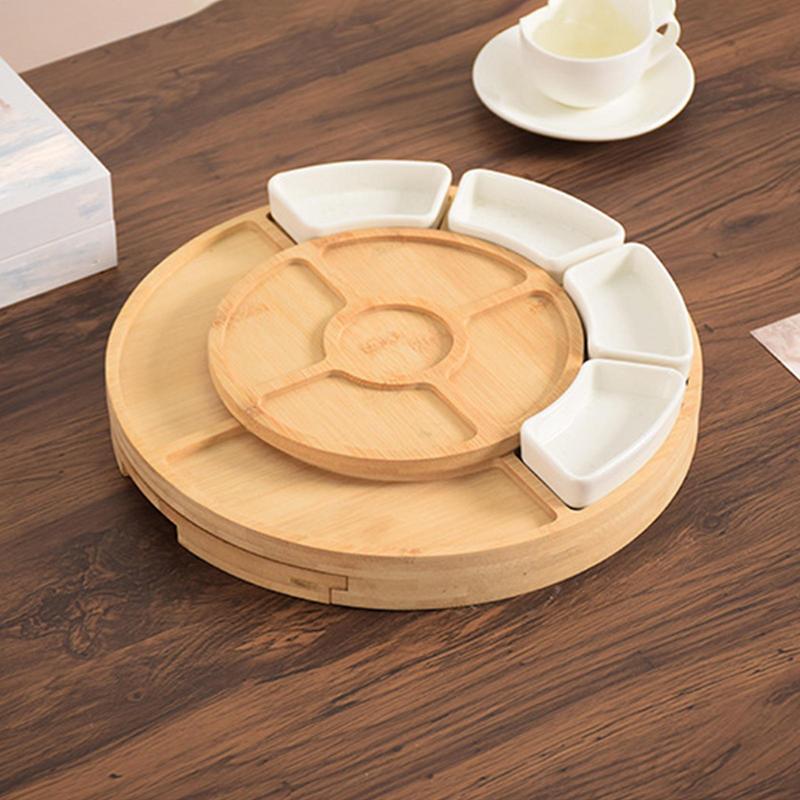 Sada desek na uzeniny Kulaté desky na uzeniny ze dřeva Vestavěná zásuvka Servírovací tác Nádoba na potraviny pro kuchyň Domácí dvůr