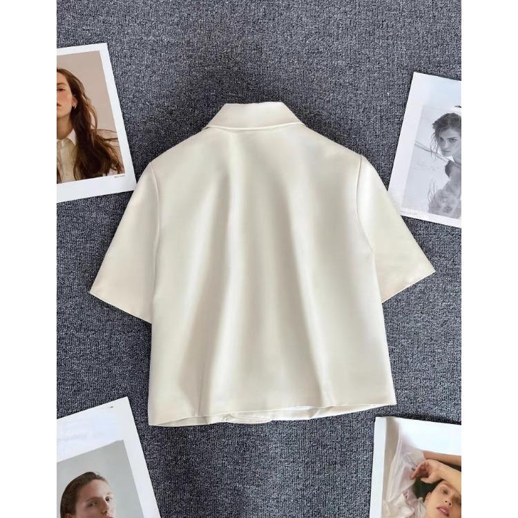 Summer Thin Short White Jacket.for Women, Fashionable Casual Jacket. with Short Sleeves