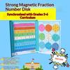 Magnetic Fraction Demonstrator Colorful Fraction Tiles Math Learning Educational Toy for Kindergarten Teachers Teaching Supplies
