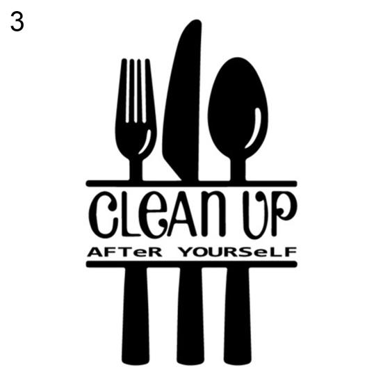 Köksgaffel Sked Knivkopp Väggdekor Avtagbar Dekal Väggmålning Heminredning