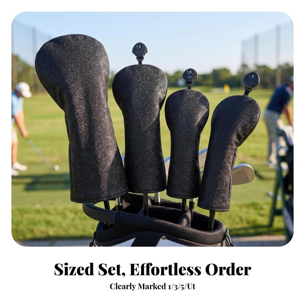 4 Pieces Golf Club Head Cover Stretch-Fit Sporting Goods Snug for Golfers