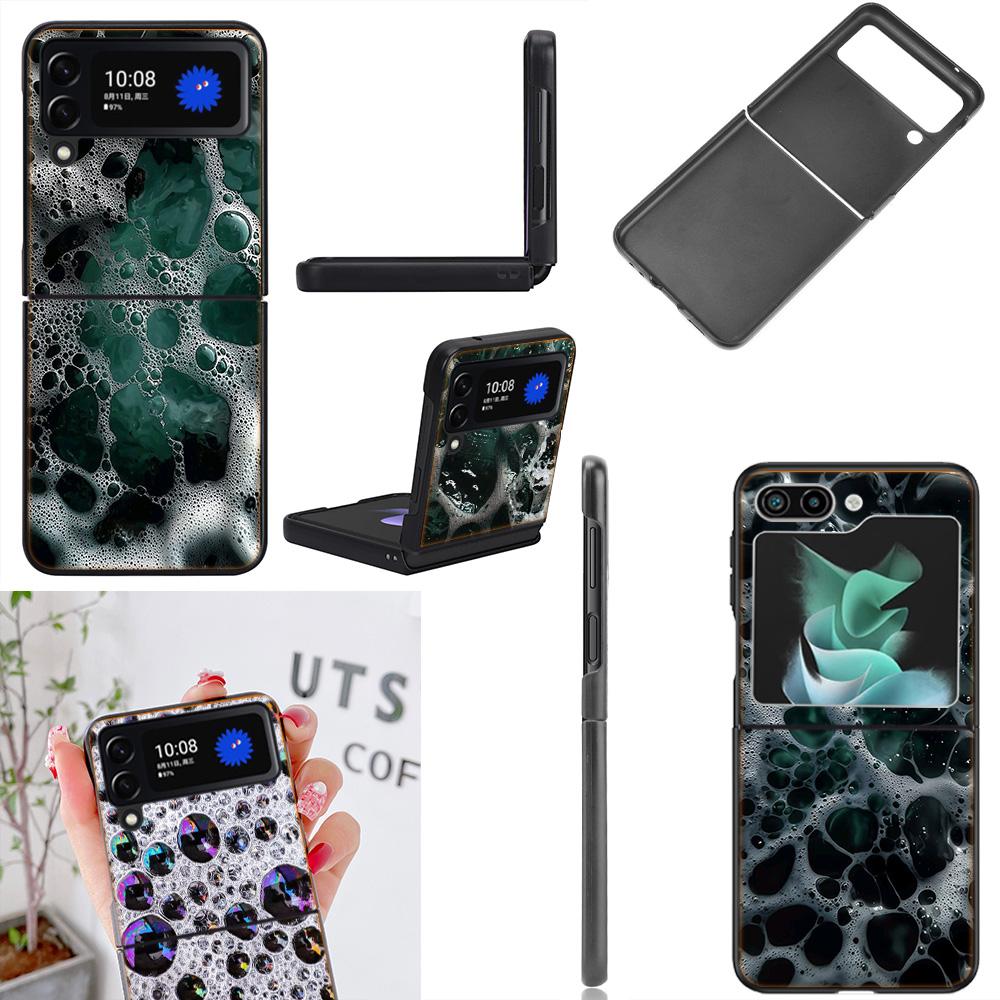 Foam Bubble Soap a Little Emotion Phone Case For Samsung Z Flip 7 6 5G Galaxy Z Flip4 Z Flip5 Z Flip3 Coque Black Hard PC Shell