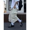 Pantalones casuales de verano finos de siete puntos retro rectos americanos multi-bolsillo de trabajo para hombre sueltos pierna ancha algodón puro no