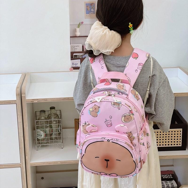Capybara Printed Backpack Children Cartoon Schoolbag Outdoor Leisure Bag Storage