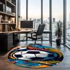 Soccer Printed Round Rug Carpet Chair Rug Area Rug Entryway Doormats,for Office Chair Living Room Bedroom Kitchen Room.