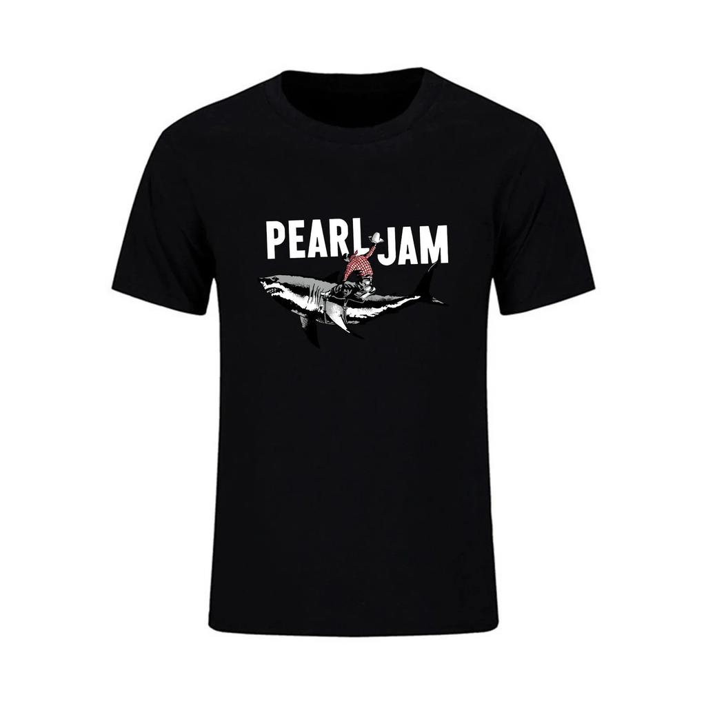 2024 Pánské tričko Ležérní Nadměrné Základní Žralok Kovboj Pearl Jam Rocková kapela Tričko Pánská trička Grafický Streetwear S-3XL