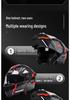 AD Full Face Flip-Up Motorcycle Helmet with LED Taillight, 3C/DOT Certified, All-Season for Men and Women