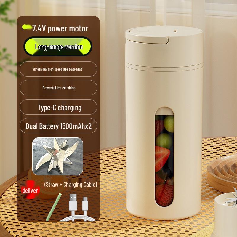 

Portable Rechargeable Electric Blender & Ice Crusher Juicer Cup 7.4V High Power Version слоновая кость/белый
