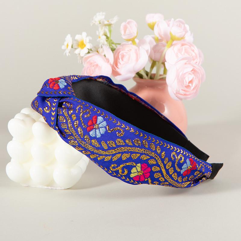 Kvinnor Etnisk Huvudbonad Vackert Blommig Böhmisk Broderitejp Hårband Dam Flickor Shopping Fest Hårbygel Accessoarer