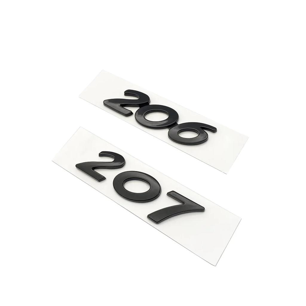 ALMVIS 3D Black Silver Letters 206 207 301 307 308 408 508 Emblem Peugeot