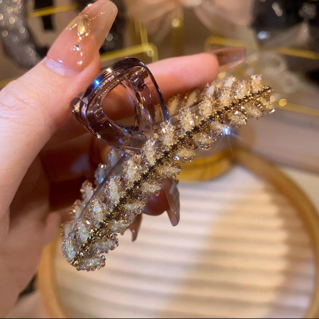 Elegant Rhinestone Acrylic Hair Claw Clip - Women's High-End Temperament Accessory