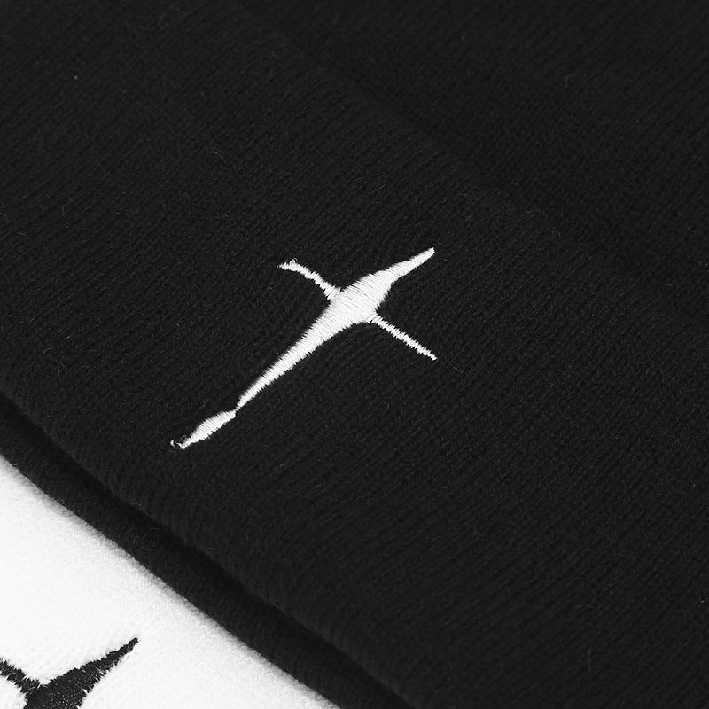 ins tide brand cross embroidery cold hat autumn and winter outdoor personality fashion wool knitted hat men's and women's versatile hat