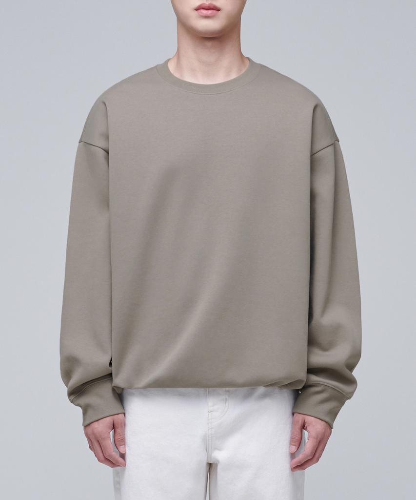 MUSINSA STANDARD Flat Terry Oversized String Sweatshirt [Dusty Beige]