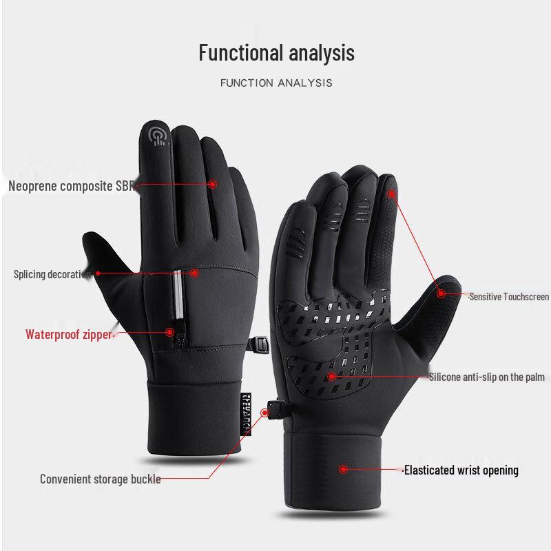 Ankerlai Unisex Winter Waterproof Touchscreen Cycling Gloves
