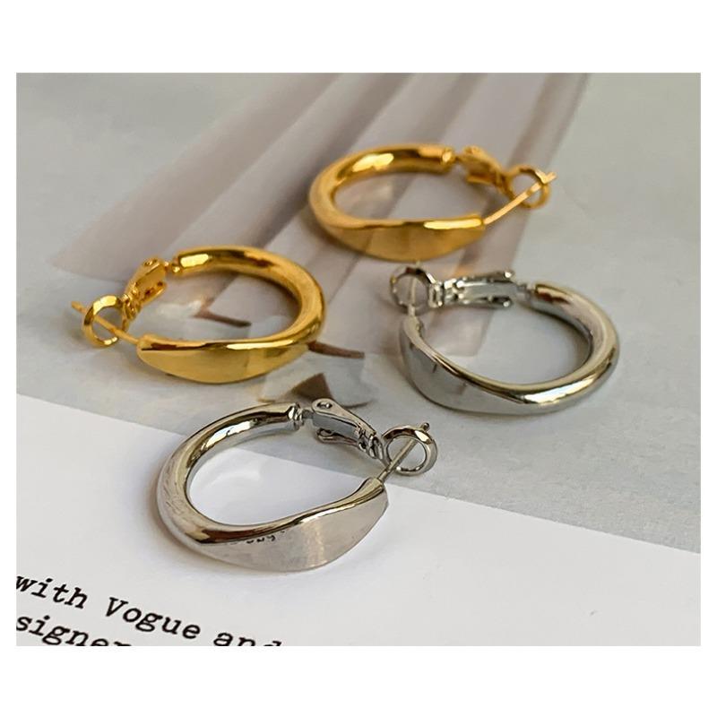 Women Light Luxury Geometric U Shape Round Circle Earrings Fashion Ear Jewelry