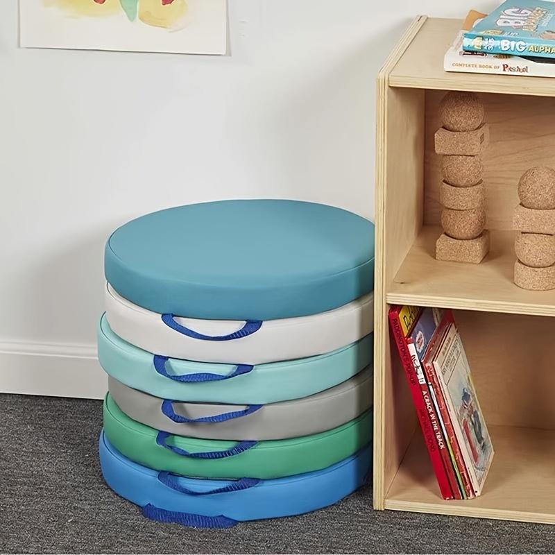 4/8pcs Elastic Floor Cushions with Handles Home Office Gaming Macaron Colors Thickened Meditation Mats Versatile Seating Decor