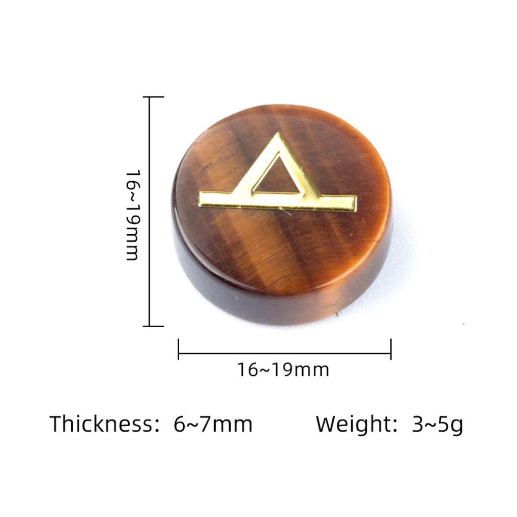 25Pcs/1Pack Natural Crystal Quartz Agate Rune Letters Unperforated Discs Set,Palm Stones Viking Nordic Amulet Divination Ornaments Decoration Jewelry