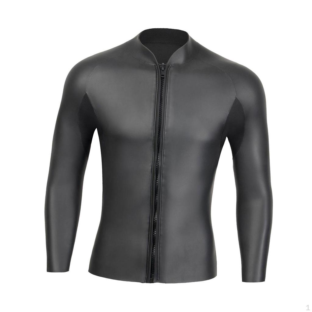 Wetsuit Top Scuba Diving Suit 3mm Black High Elastic with Zipper Spearfishing Dive Body