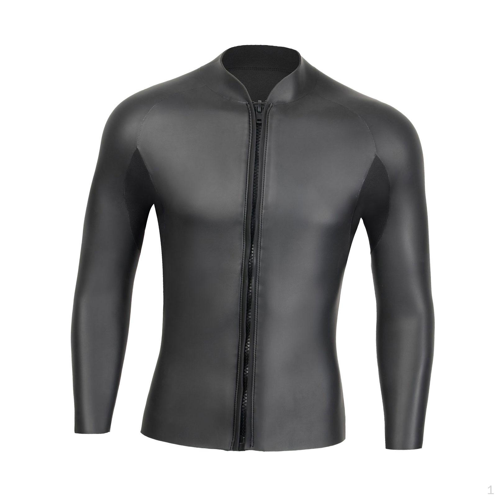 

Wetsuit Top Scuba Diving Suit 3mm Black High Elastic with Zipper Spearfishing Dive Body M