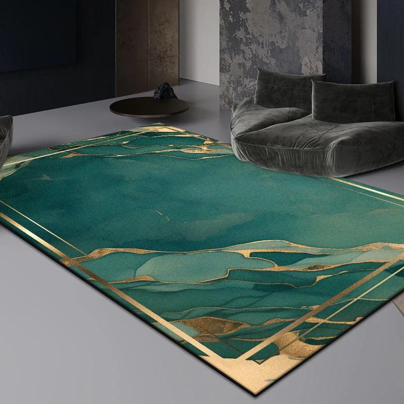 Green Minimalist Area Rug for Living Room Bedroom Beside Bed Large Non-Slip Floor Mat