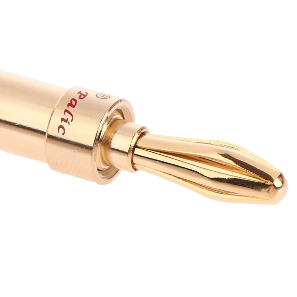 2Pcs Gold-plated Copper Audio Connector Adapter Musical Speaker Cable Audio Banana Connectors