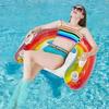 Inflatable Mattress Chair Lounger Swimming Chair Cup Holders Rainbow