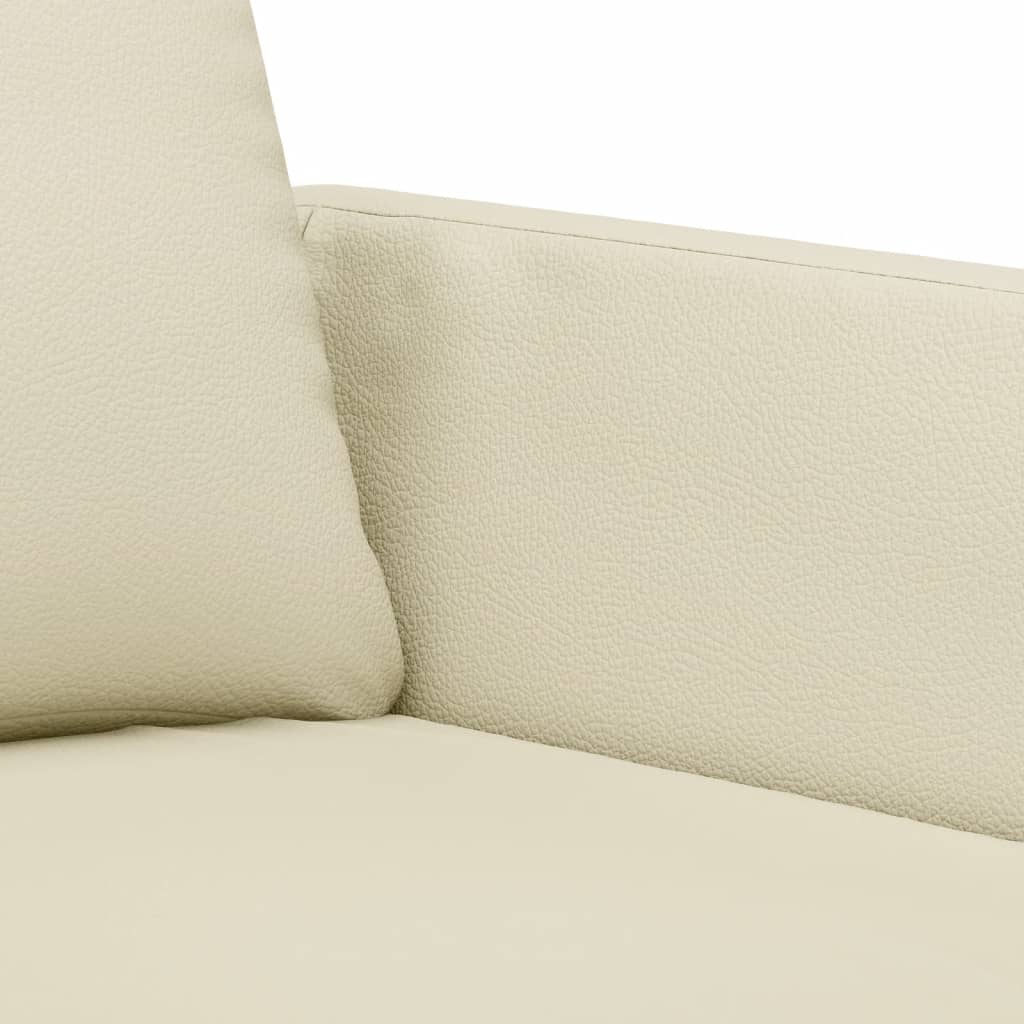 Vidaxl 2-Osobowa Sofa Z Poduszkami, Kremowa, Sztuczna Skóra