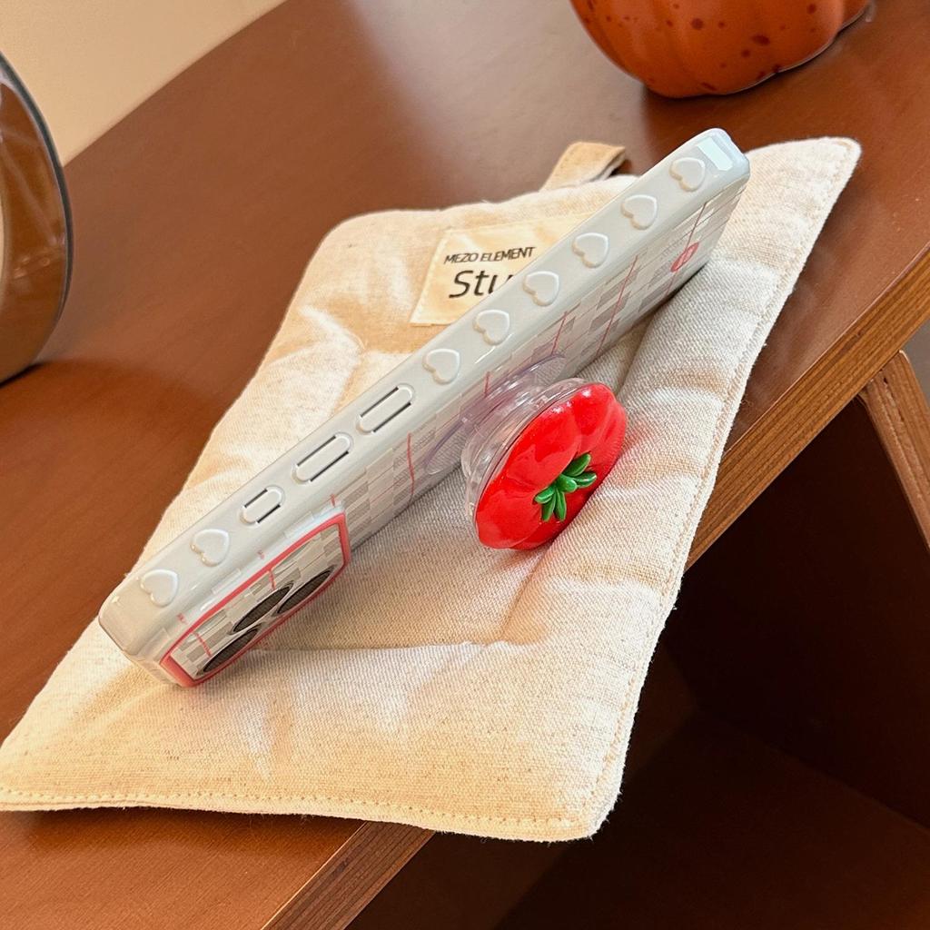 Creative Tomato Stand Phone Case for iPhone 16, iPhone 17, iPhone 17 Pro Max