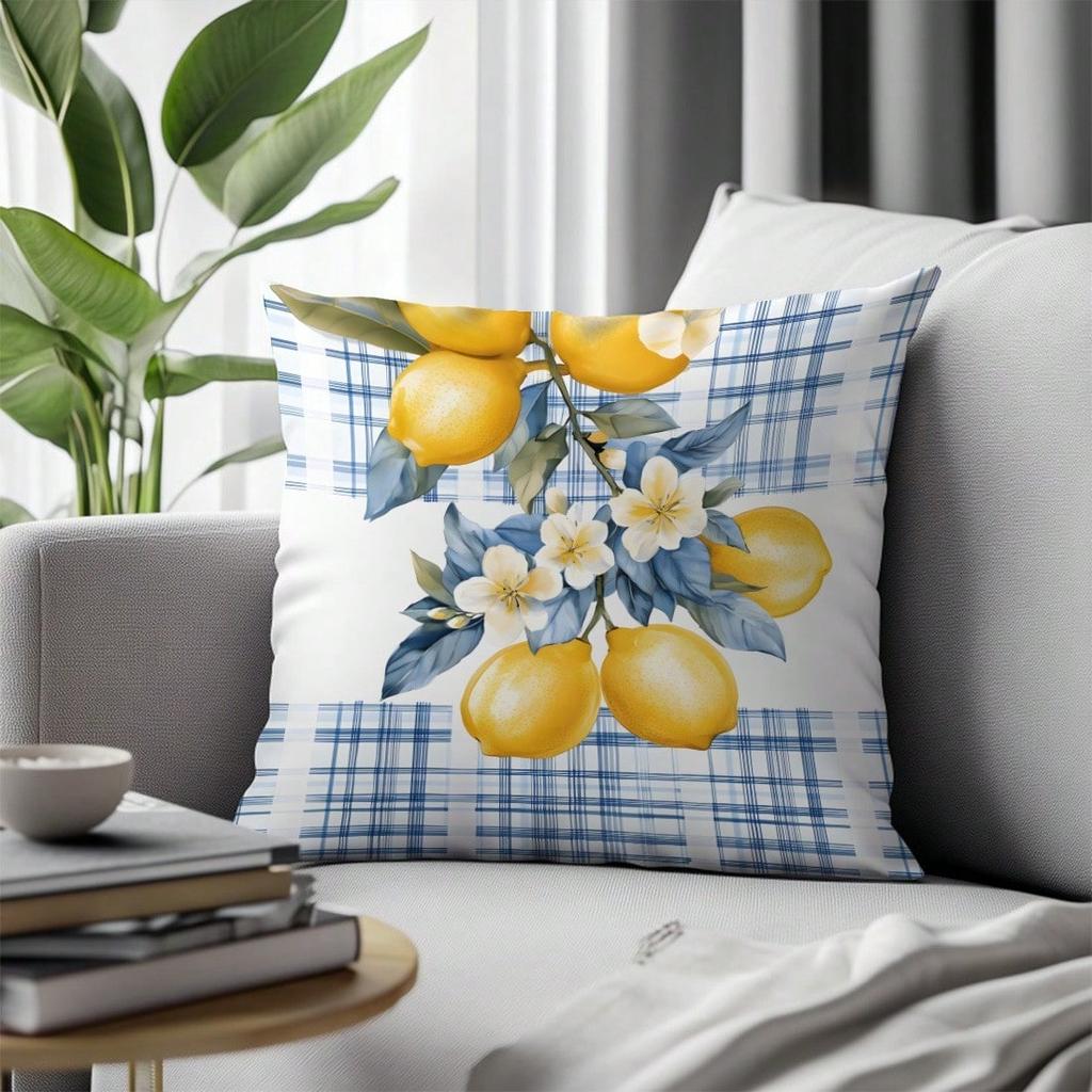 Pc Yellow Lemon Singlesided Printed Pillowcase for Car Seats and Home Decor Suitable for Home and Office Decoration