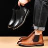 Herrenschuhe Chelsea Boots Retro Chelsea Stiefeletten Lässiger flacher Schuh Elastisch Formell Businesskleid Herrenschuh 2025 Neu Frühling Herbst
