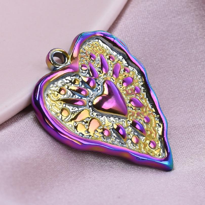 Simple Hearts Pendant Never Fade Stainless Steel Charm Love Pendants For Jewelry Making Supplies 5pcs/Lot DIY Necklace Earrings