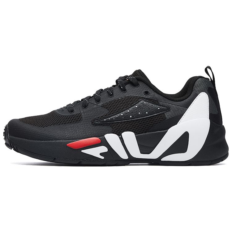 Fila Mind Blower Retro Fabric Synthetic Leather Low Top Marathon Running Shoes Women Sneaker Black F12W031105FBK