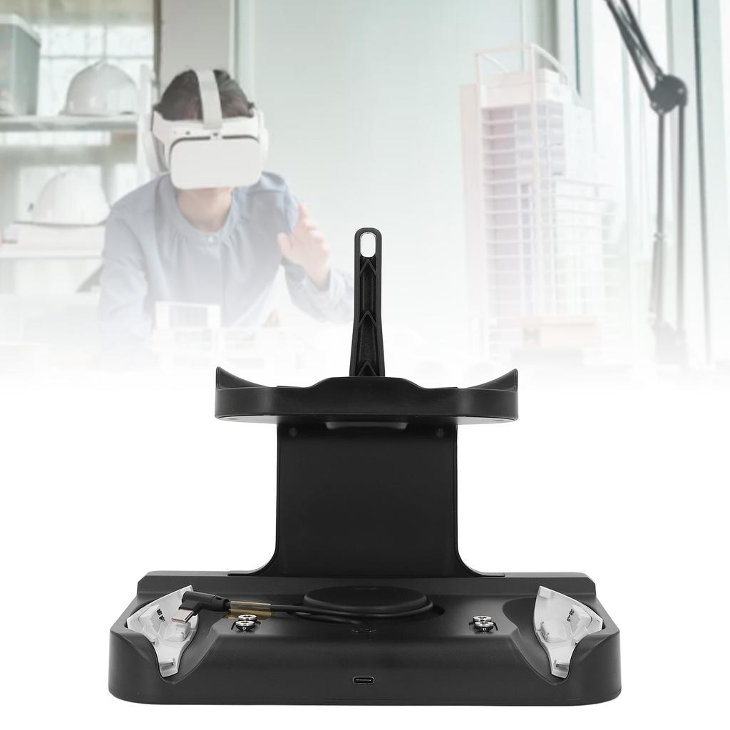 VR Controller Charging Stand RGB Light VR Headset Controller Charging Station with 2 Rechargeable Batteries