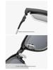 Magnetic Clip-On Sunglasses for Men - Polarized Dual-Use Myopia Half-Rim Frames for Indoor-Outdoor Driving