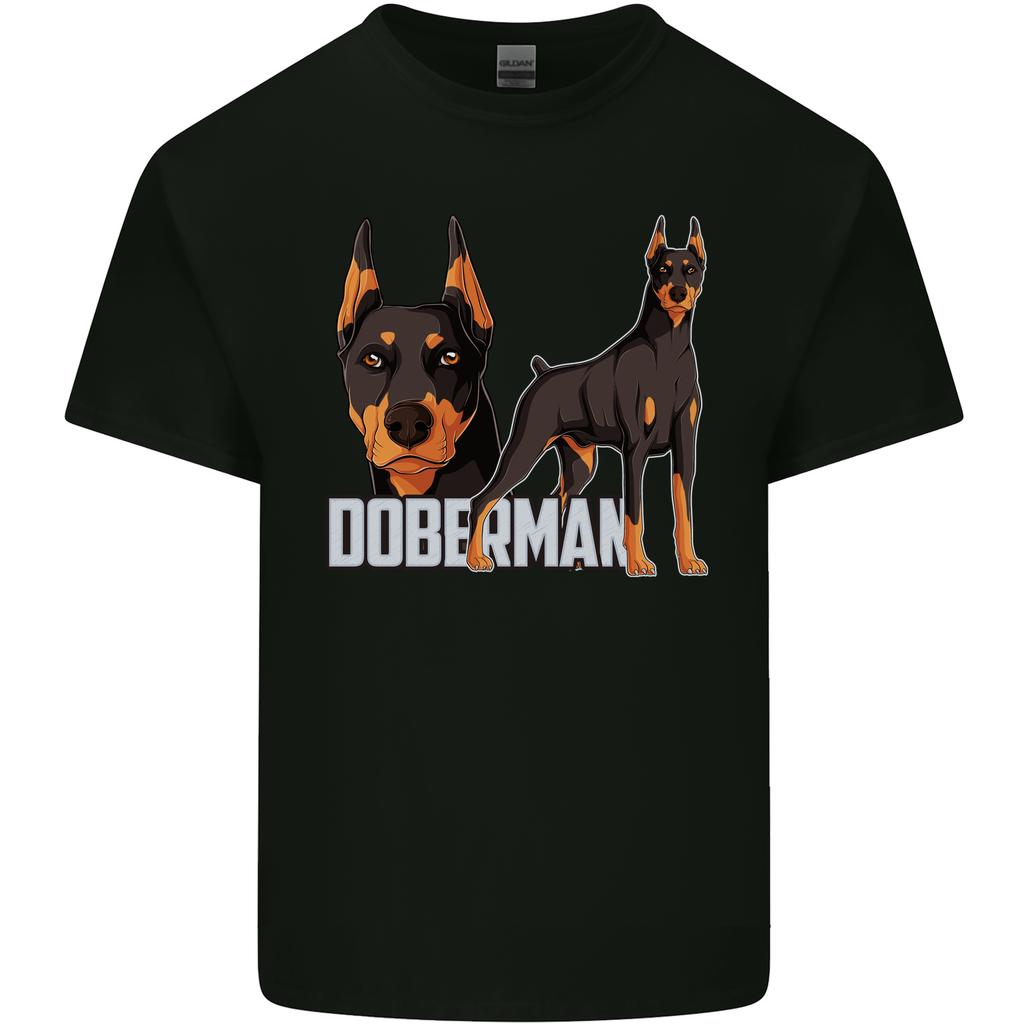 A DoberUnisex Illustration Dog Unisexs Light Cotton TShirt