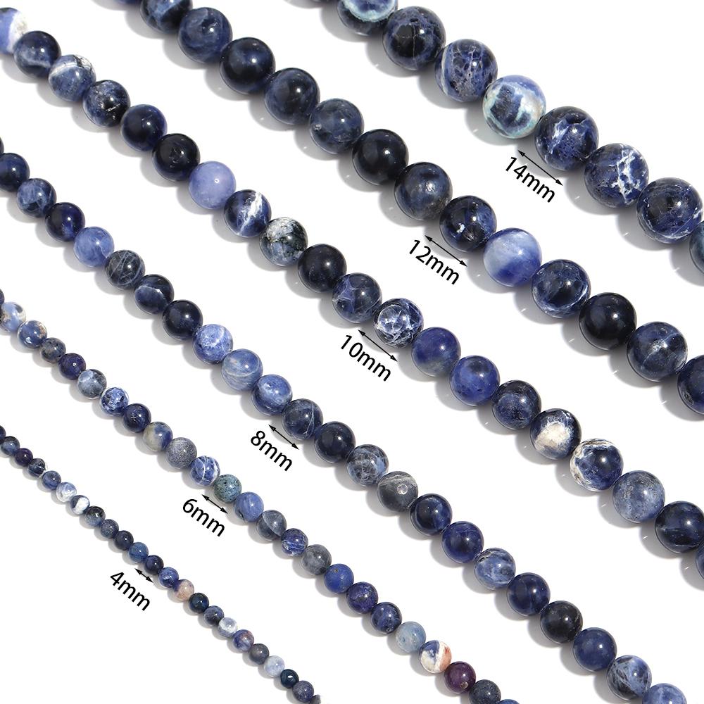 1 Strand 4/6/8/10/12mm Natural Old Blue Sodalite Stone Beads Round Loose Beads For Jewelry Making DIY Necklace Bracelet Supplies