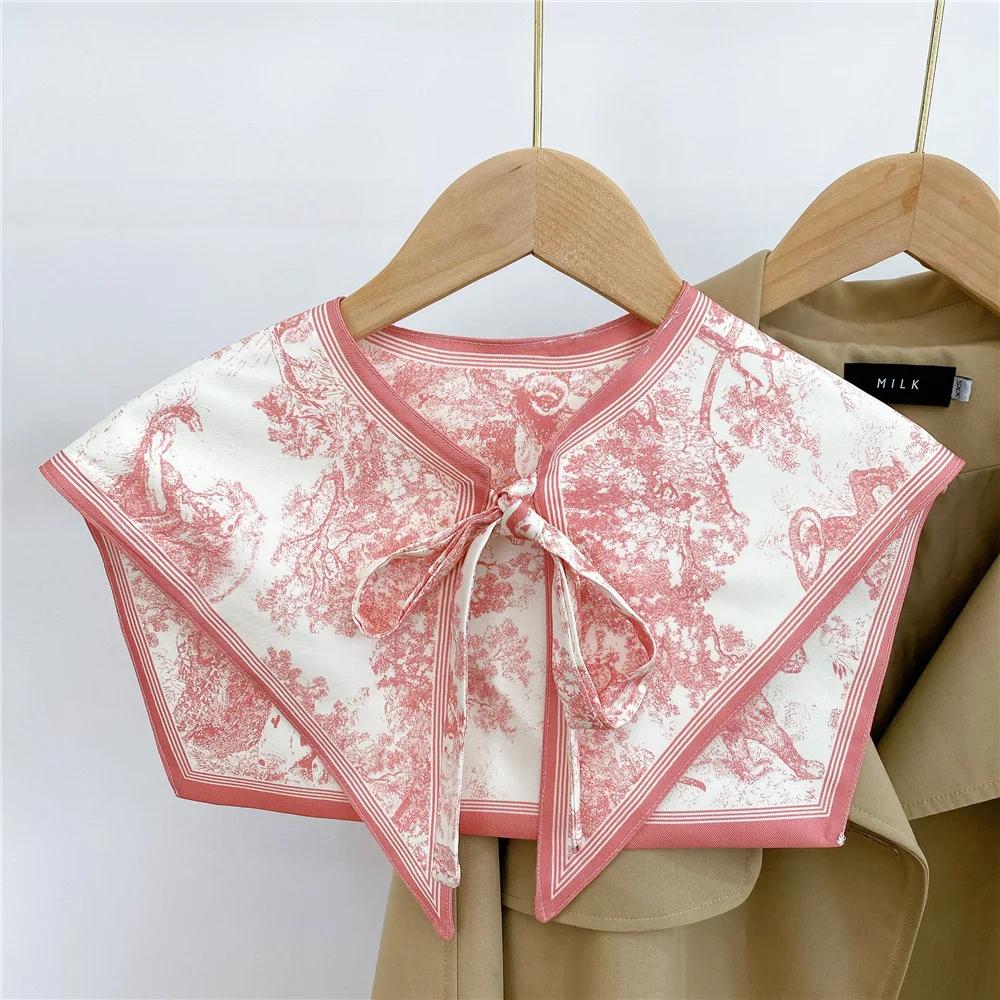 Fake Collars for Women Detachable Lapel Shirt Bowknots Small Scarf Girls Summer Dress False Collar Neckwear Cape Corbatas