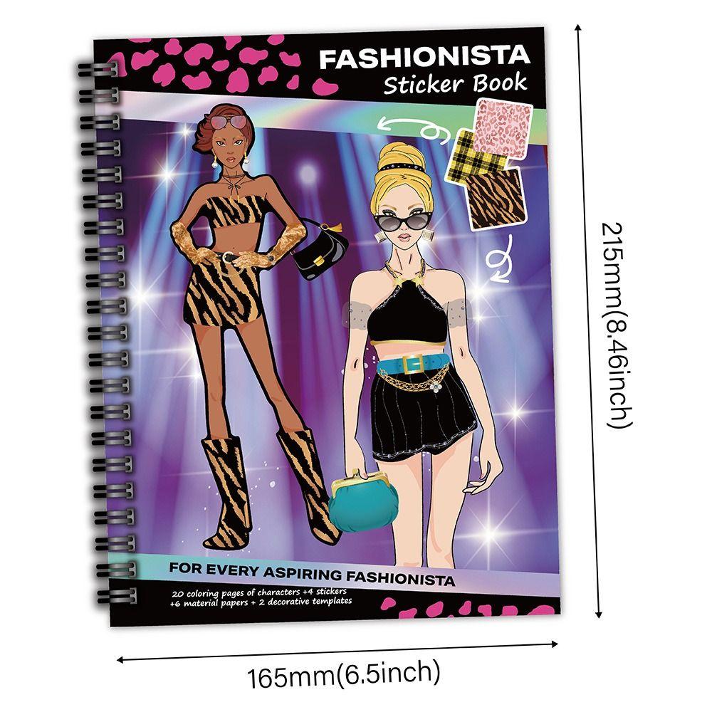Dress Up Dress Up Sticker Book Self-Adhesive Dress Up Sticker Set Coloring Sticker Book For Girls