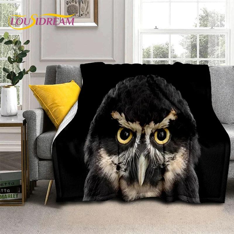 3D Cartoon Cute Owl Series HD Blanket,Soft Throw Blanket for Home Bedroom Bed Sofa Picnic Travel Office Rest Cover Blanket Kids