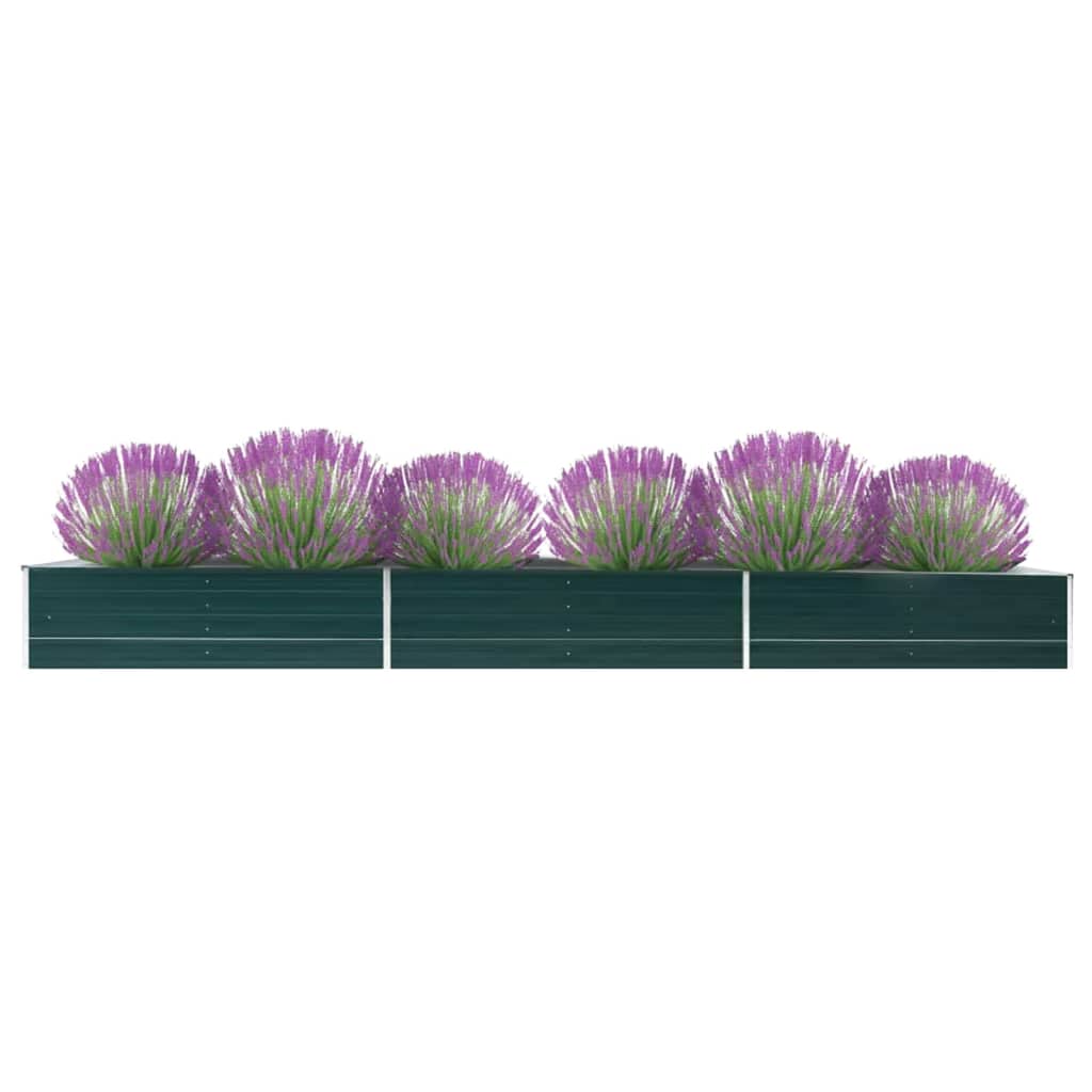 Garden Raised Bed Galvanized Steel 480 X 80 X 45 Cm Green