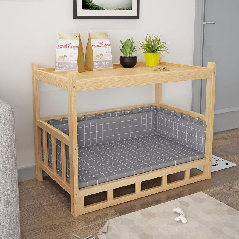 Massief Houten Afneembare & Wasbare Huisdierbed: Universeel Hondenhok/Kattenmand voor Alle Seizoenen, Geschikt voor Honden en Katten, Dubbel als Nachtkastje.